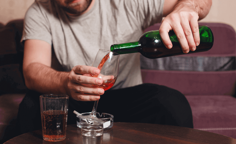 Man pouring drink